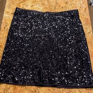 Boston Proper Sparkling Navy Blue Mini Skirt